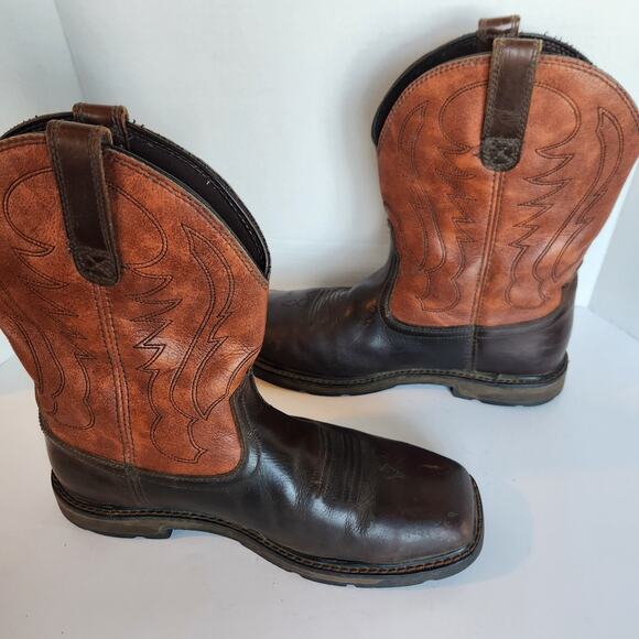 Ariat Boot Mens 10 EE Groundbreaker Steel Toe Work Brown Leather Cowboy 10015191 main image 10